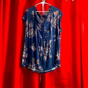 Blue Size 3X Sleeveless Top. Daniel Rainn